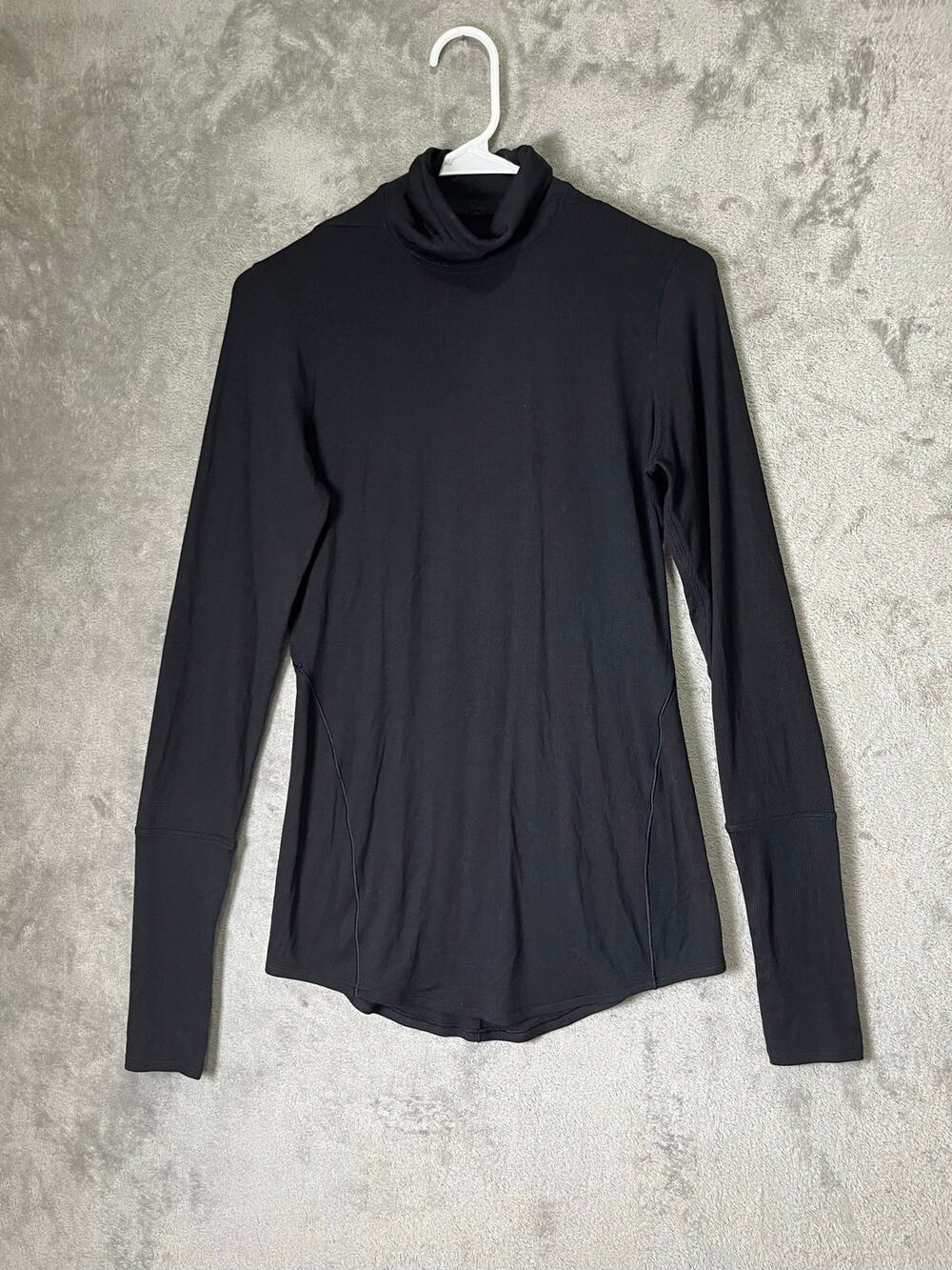 Lululemon Full Day Ahead Turtleneck Black Long Sleeve Knit Pullover Top Size 4